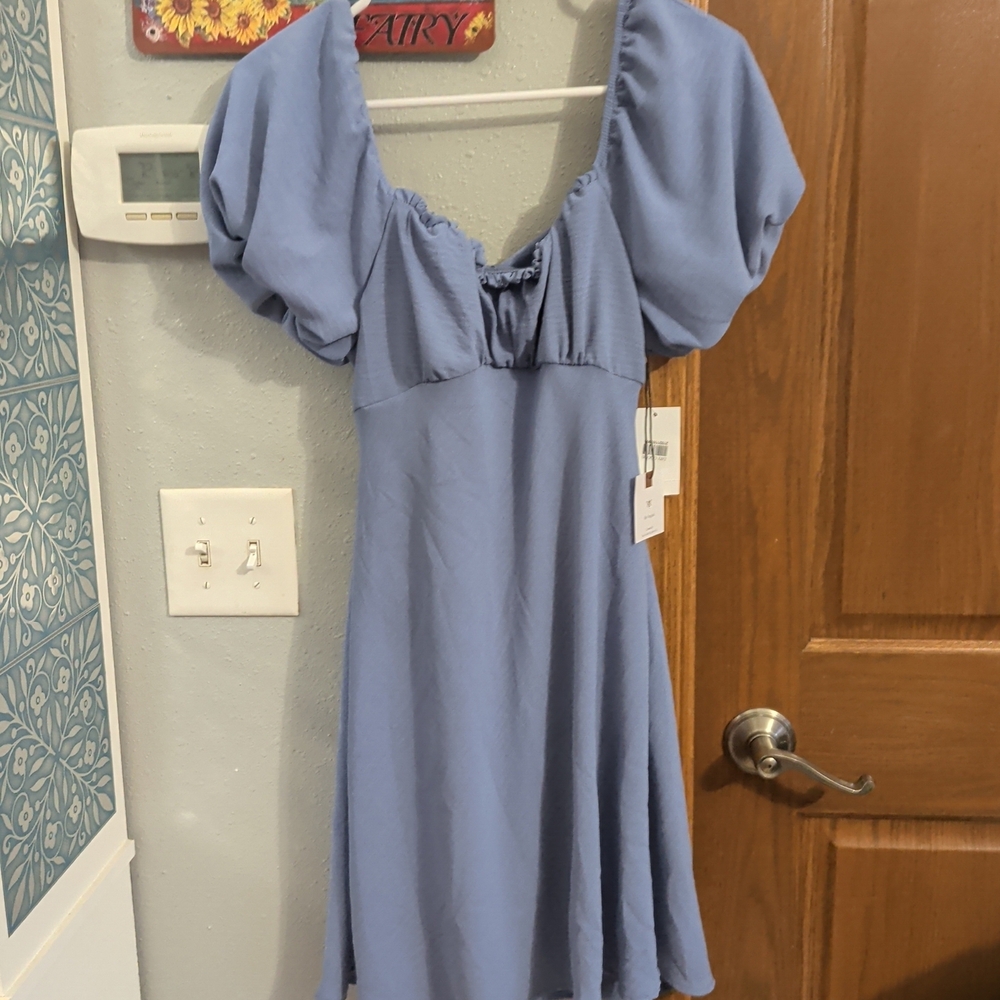 Light Blue Chambray Button-Up Top